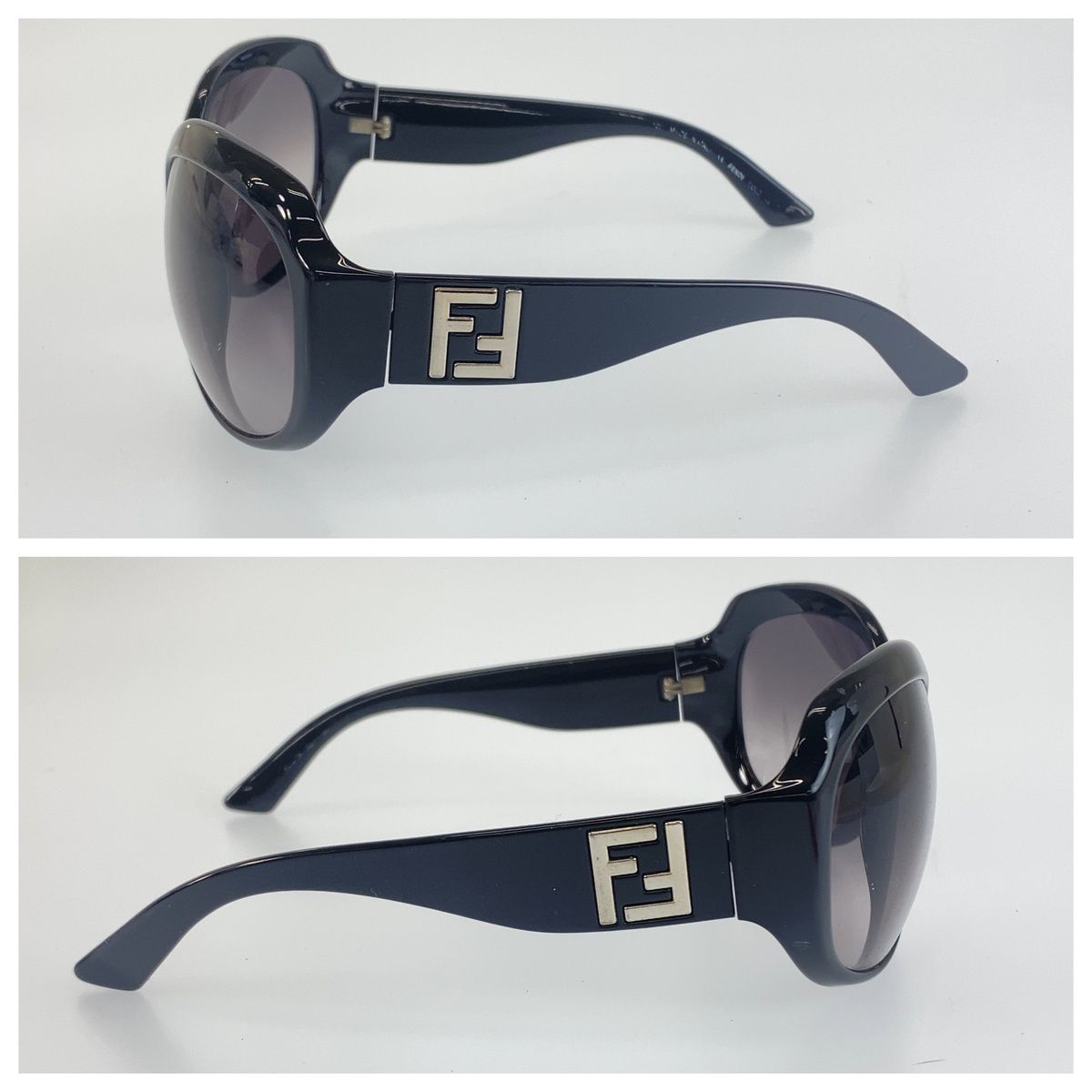 Fendi FF Logo Black Silver Acetate Sunglasses Eyewear — view 7