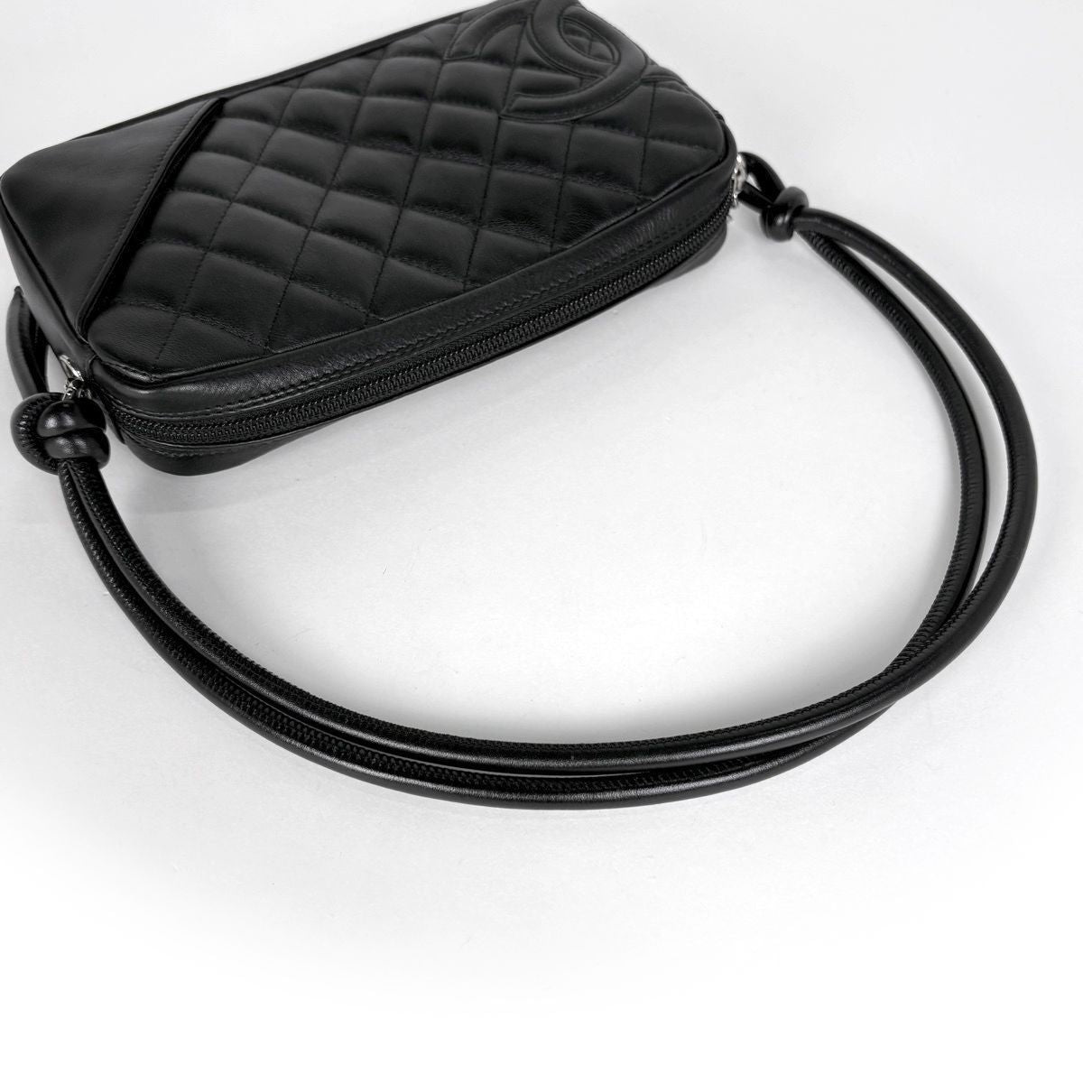 Chanel Pouch Cambon Line CC Logo Shoulder Bag Leather Black — view 8