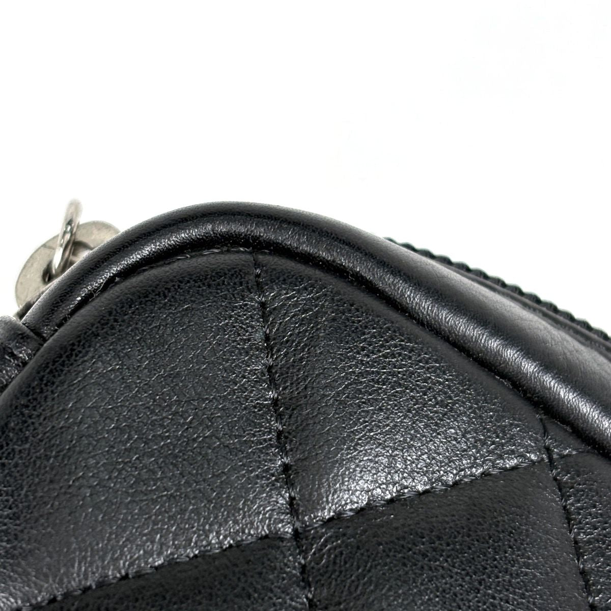 Chanel Pouch Cambon Line CC Logo Shoulder Bag Leather Black — view 5