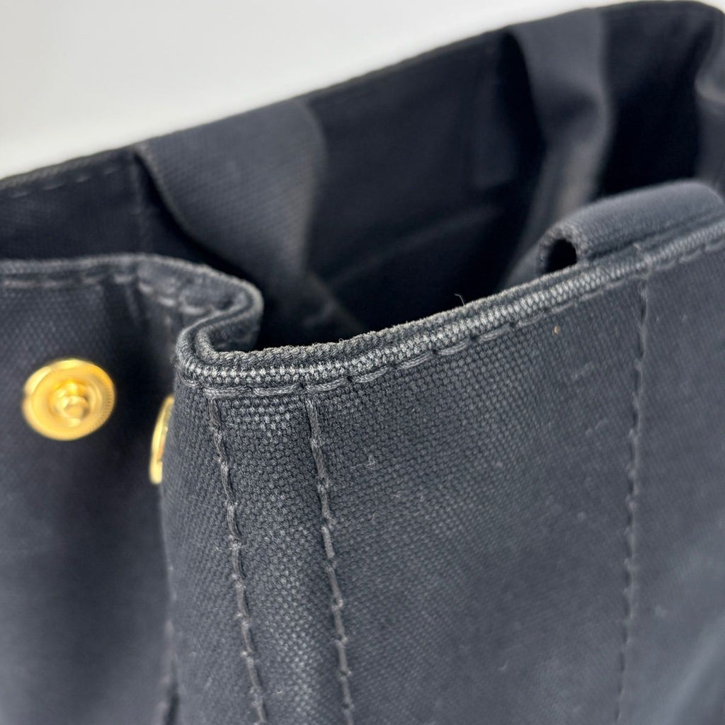 Prada Tote Bag Canapa Canvas Nero — view 5