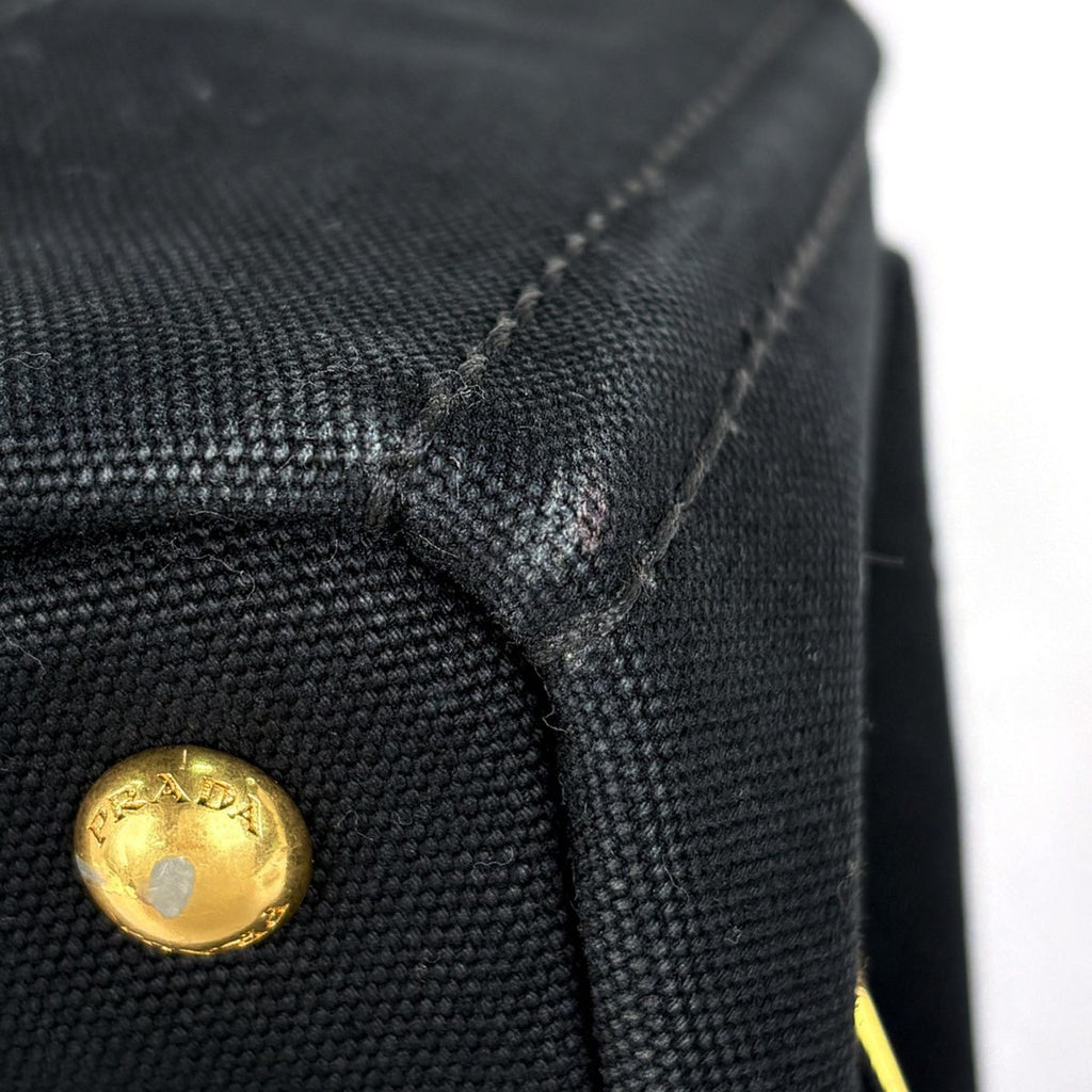 Prada Tote Bag Canapa Canvas Nero — view 3