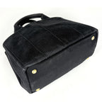 Prada Tote Bag Canapa Canvas Nero — view 2