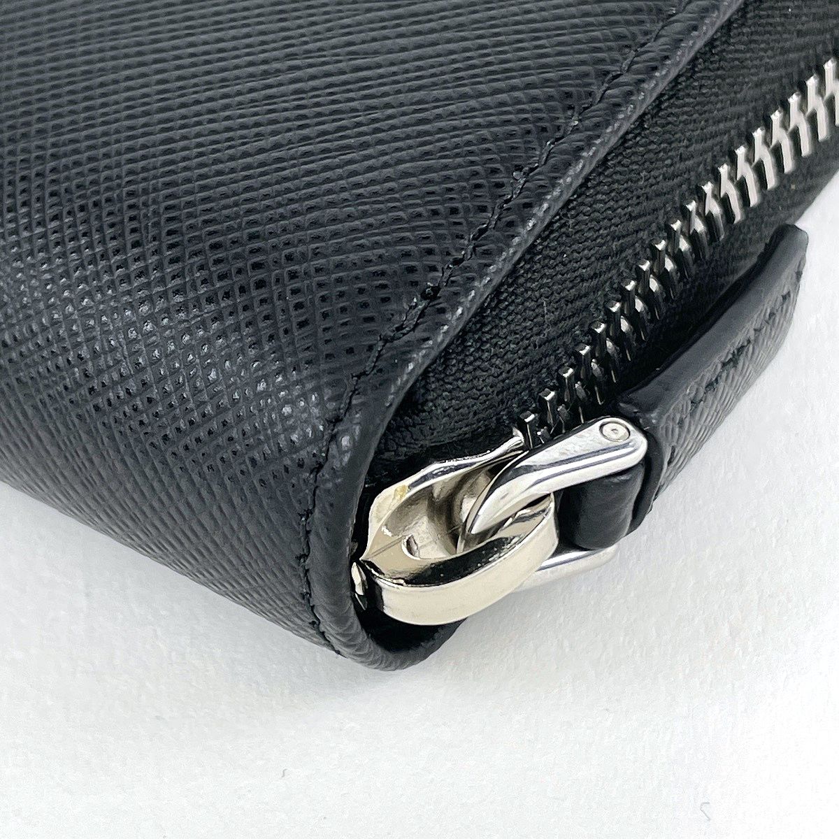 Prada Wallet Zip Around Saffiano Leather Nero — view 3