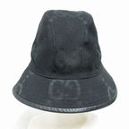 Gucci Bucket Hat Jumbo GG Canvas L Black Cotton Hat — view 4
