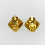 Chanel Vintage Quilted Gold Metal Earrings — view 2