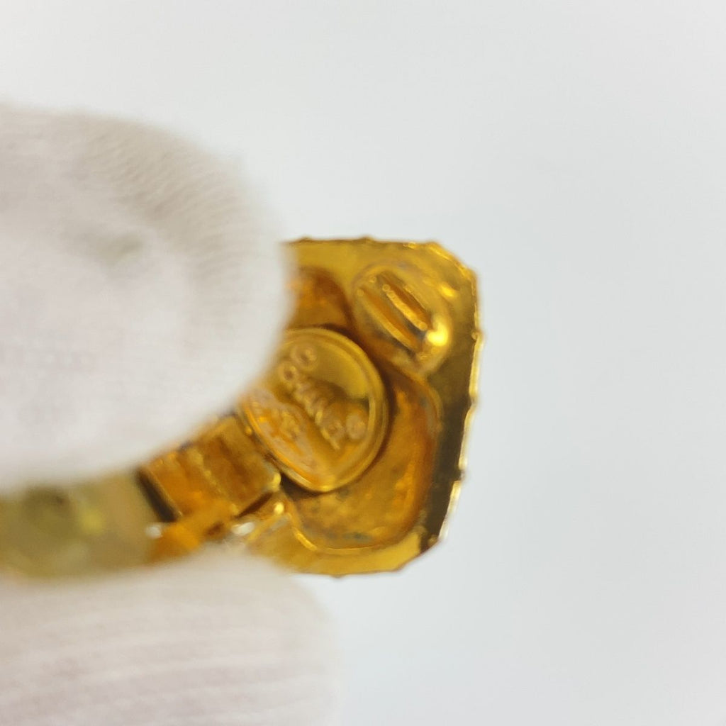 Chanel Vintage Quilted Gold Metal Earrings — view 7