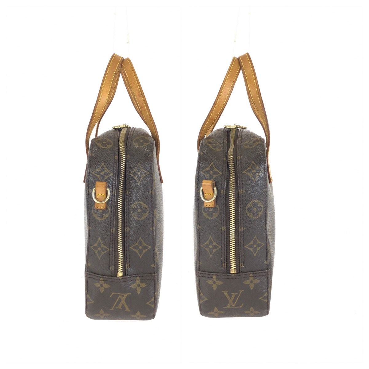 Louis Vuitton Monogram Spontini 2-Way Brown Gold Leather Shoulder Bag — view 8
