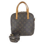 Louis Vuitton Monogram Spontini 2-Way Brown Gold Leather Shoulder Bag