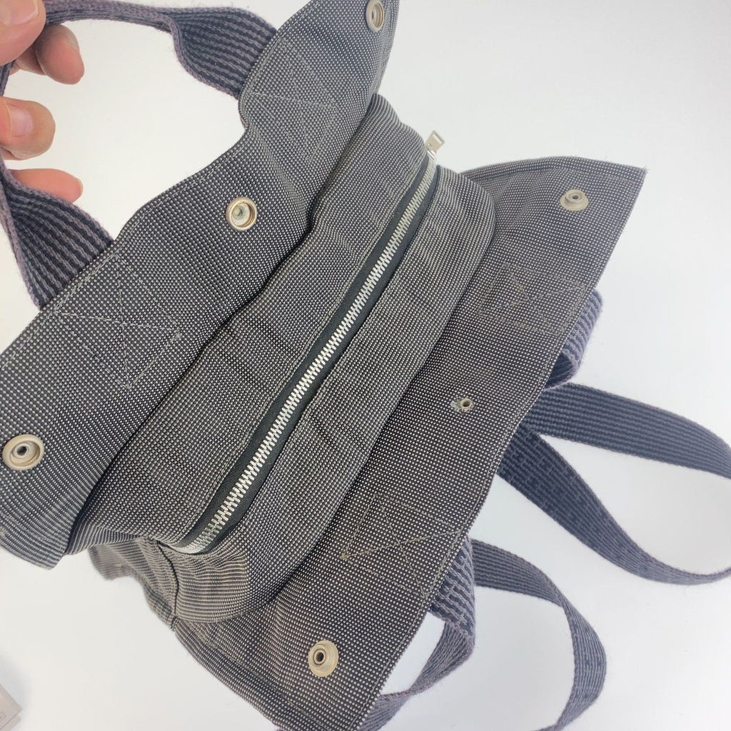 Hermes Herline Airad Gray Canvas Backpack — view 8