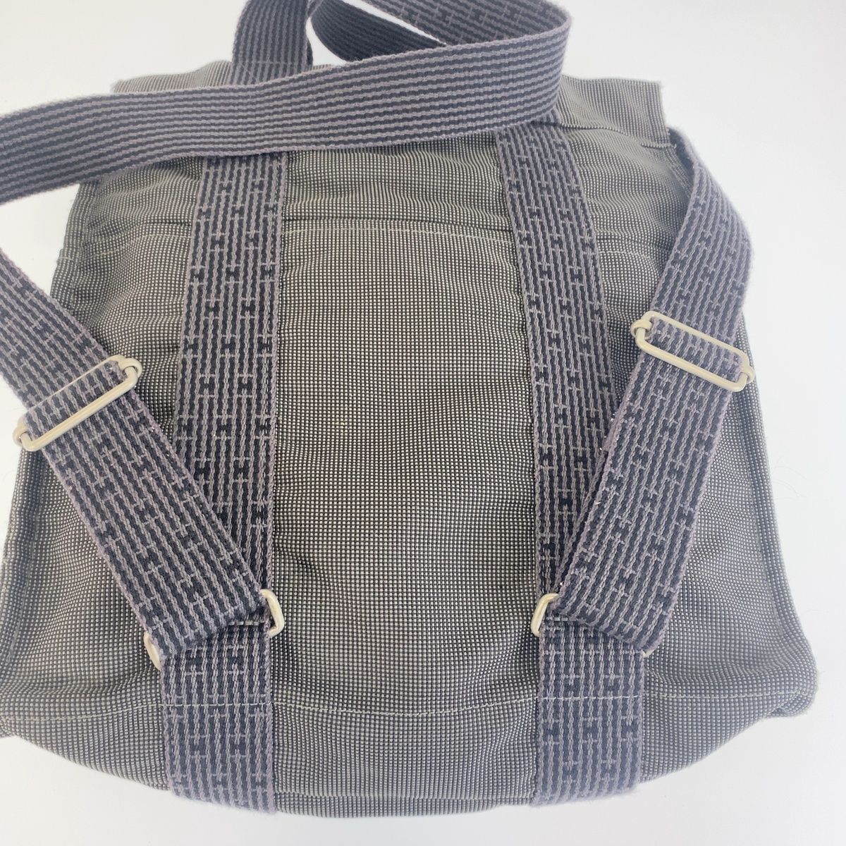 Hermes Herline Airad Gray Canvas Backpack — view 7