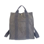 Hermes Herline Airad Gray Canvas Backpack