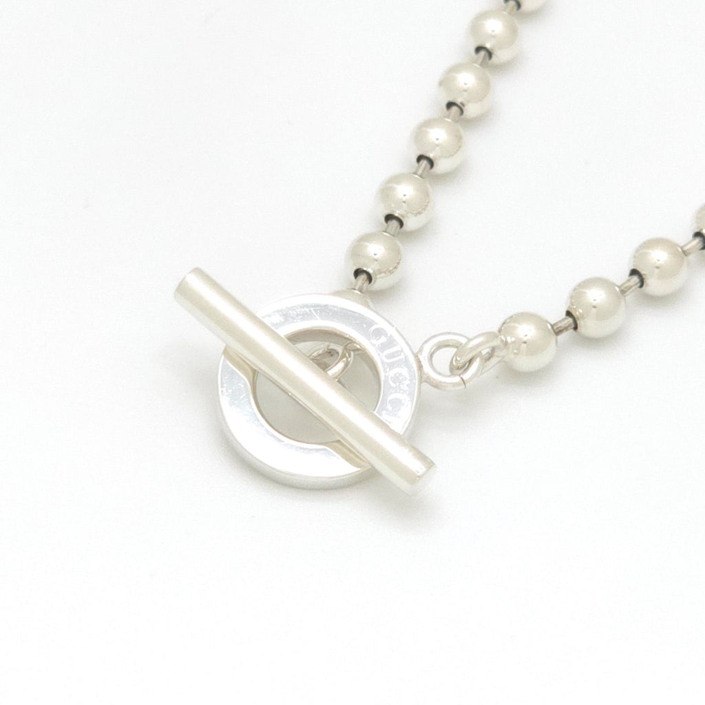 Gucci Ball Chain Necklace Toggle Mantel Sterling Silver