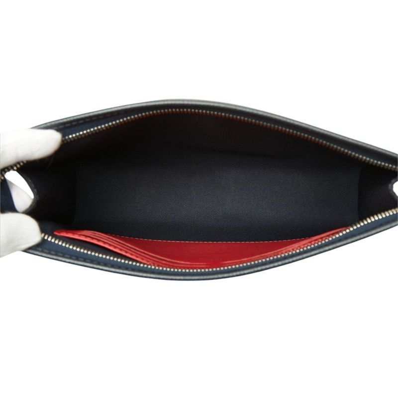 Louis Vuitton Taiga Pochette Voyage MM Clutch Navy Red Leather — view 8