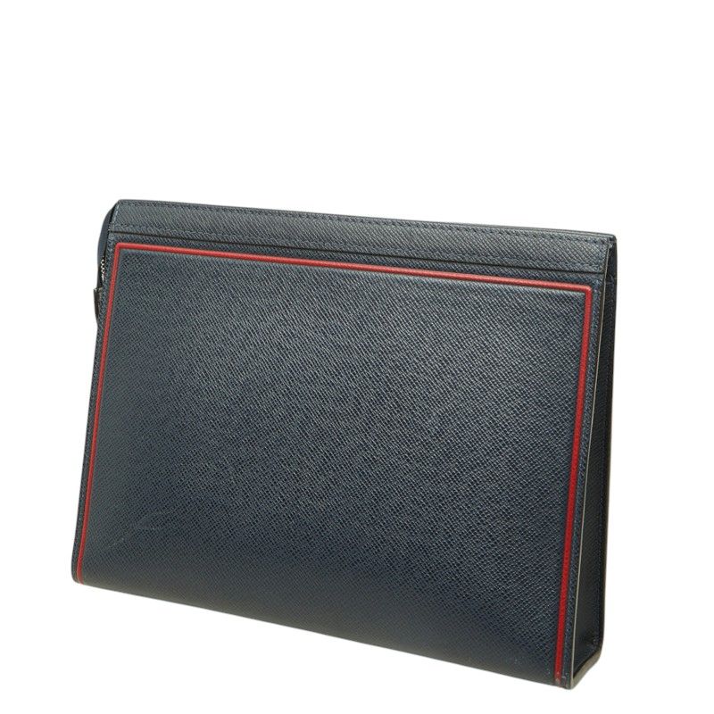 Louis Vuitton Taiga Pochette Voyage MM Clutch Navy Red Leather — view 2