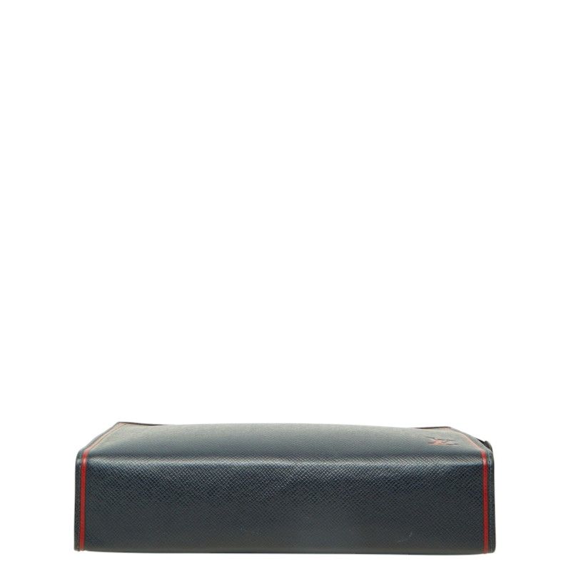 Louis Vuitton Taiga Pochette Voyage MM Clutch Navy Red Leather — view 3