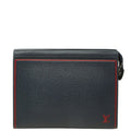 Louis Vuitton Taiga Pochette Voyage MM Clutch Navy Red Leather