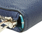 Hermes Azap Silk'in Zip Around Wallet Navy Silver Veau Epsom — view 4