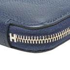 Hermes Azap Silk'in Zip Around Wallet Navy Silver Veau Epsom — view 5