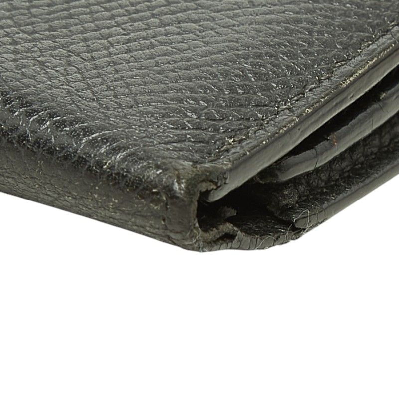 Hermes Bearn Soufflet Bifold Wallet Black Silver Veau Epsom — view 4
