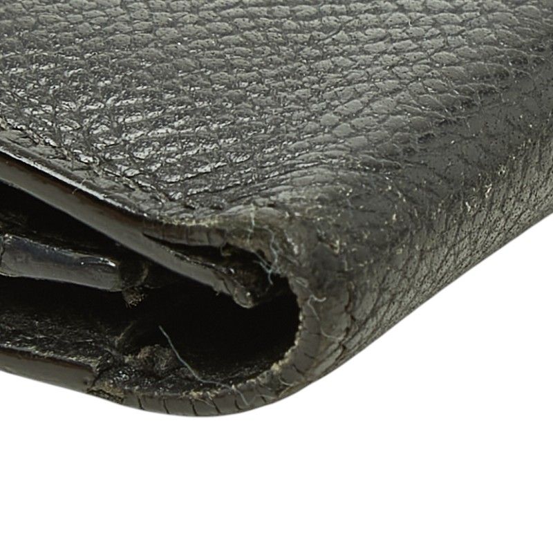 Hermes Bearn Soufflet Bifold Wallet Black Silver Veau Epsom — view 5