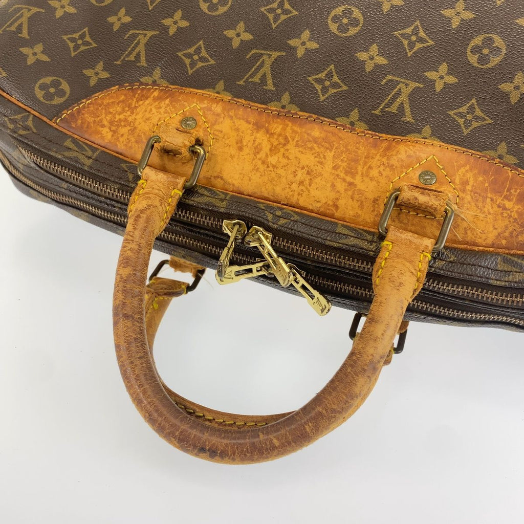 Louis Vuitton Monogram Alize de Poche Brown Leather Boston Bag — view 4
