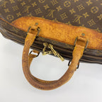 Louis Vuitton Monogram Alize de Poche Brown Leather Boston Bag — view 4