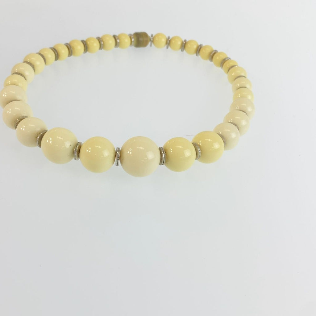 Saint Laurent Vintage Prayer Beads Cream White Natural Stone Necklace — view 8