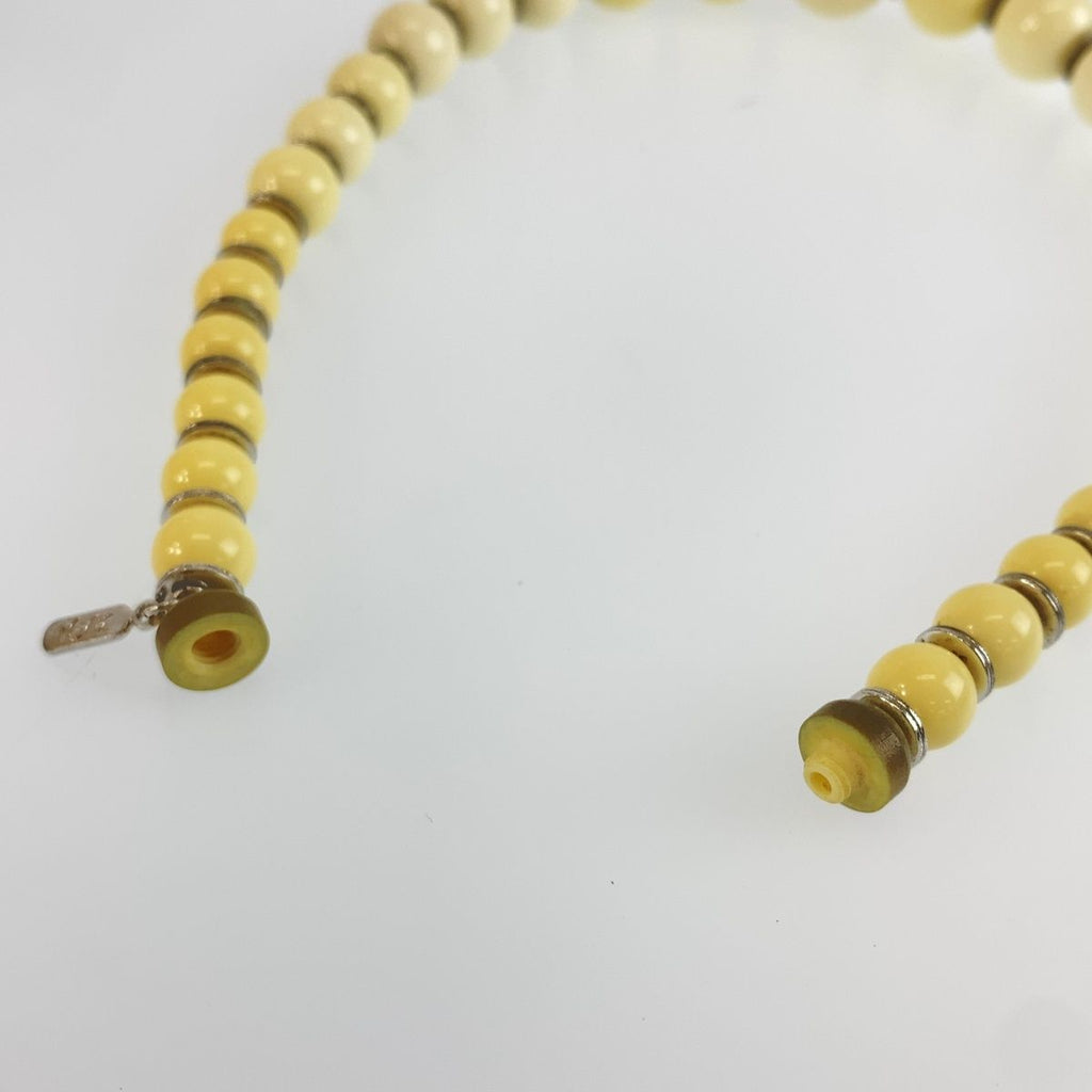 Saint Laurent Vintage Prayer Beads Cream White Natural Stone Necklace — view 7