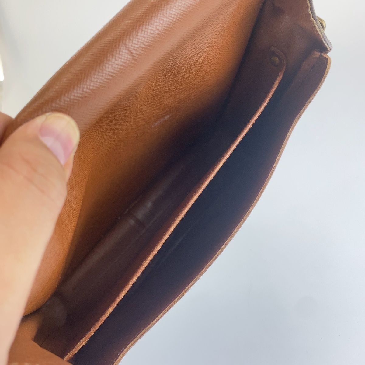 Louis Vuitton Monogram Cartouchiere GM Brown Gold Leather Shoulder Bag Pochette — view 7