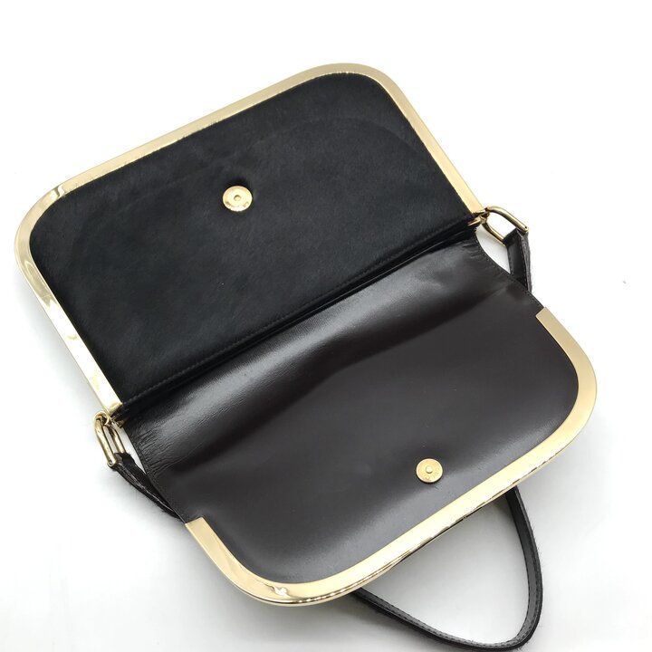 Gucci Calf Hair Shoulder Bag Tom Ford Era Vintage Metal Black Gold — view 8