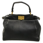 Fendi Handbag Peekaboo Iconic Small Black Leather — view 3