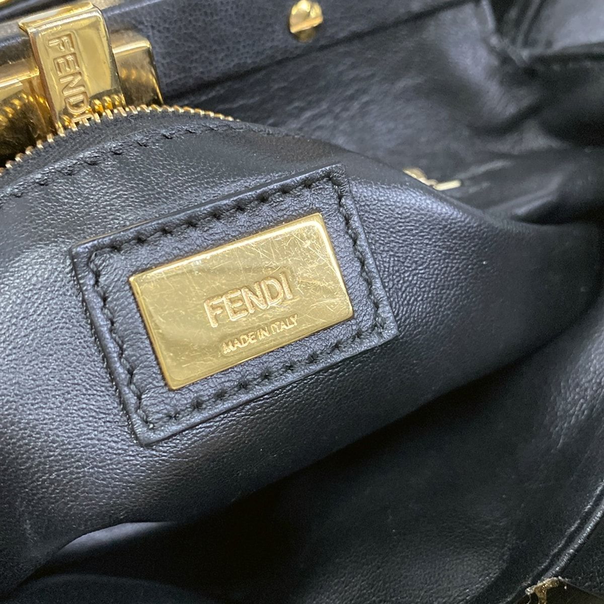 Fendi Handbag Peekaboo Iconic Small Black Leather — view 8