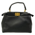 Fendi Handbag Peekaboo Iconic Small Black Leather