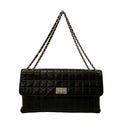 Chanel Shoulder Bag Choco Bar 2.55 Black Chain Vintage Silver Lambskin