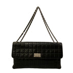 Chanel Shoulder Bag Choco Bar 2.55 Black Chain Vintage Silver Lambskin