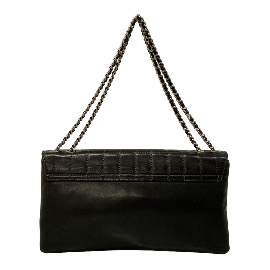 Chanel Shoulder Bag Choco Bar 2.55 Black Chain Vintage Silver Lambskin — view 3