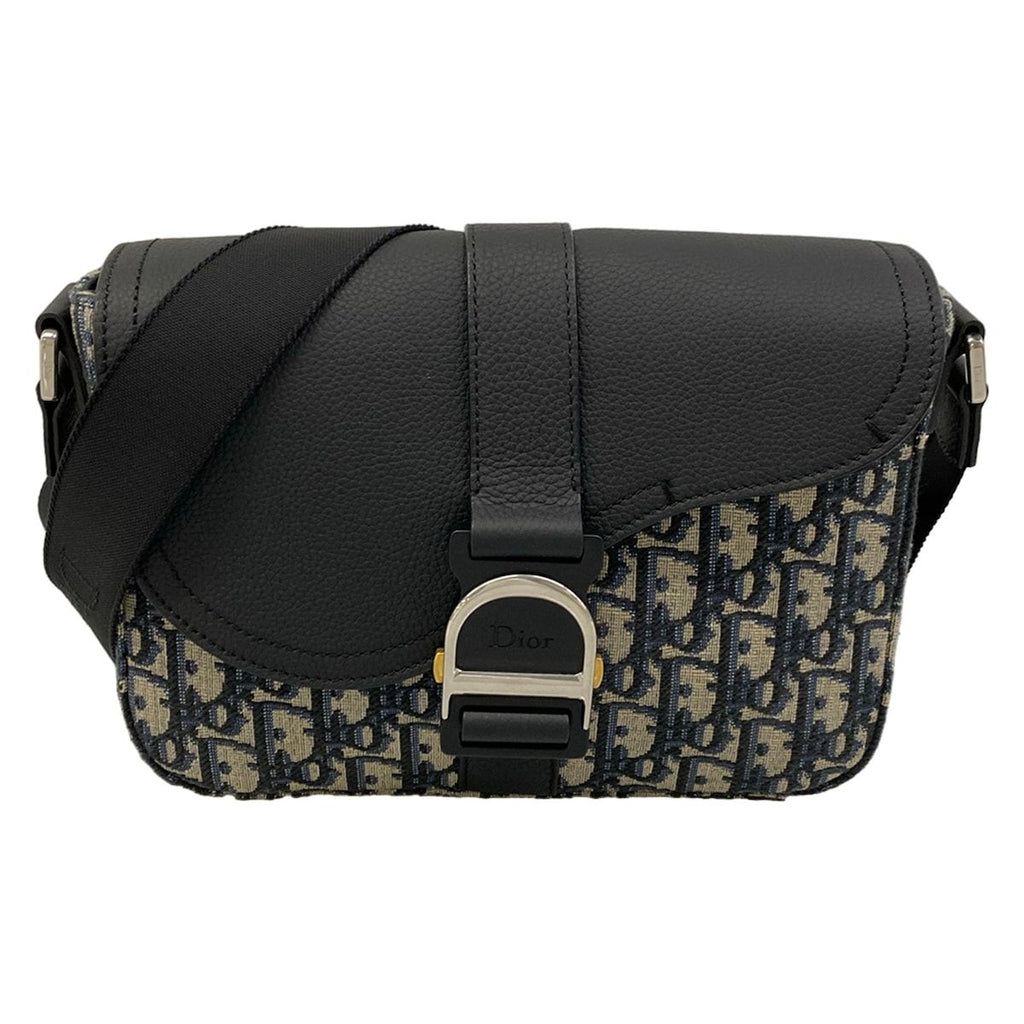 Dior Shoulder Bag Saddle Heritage Messenger Black Beige Dark Navy
