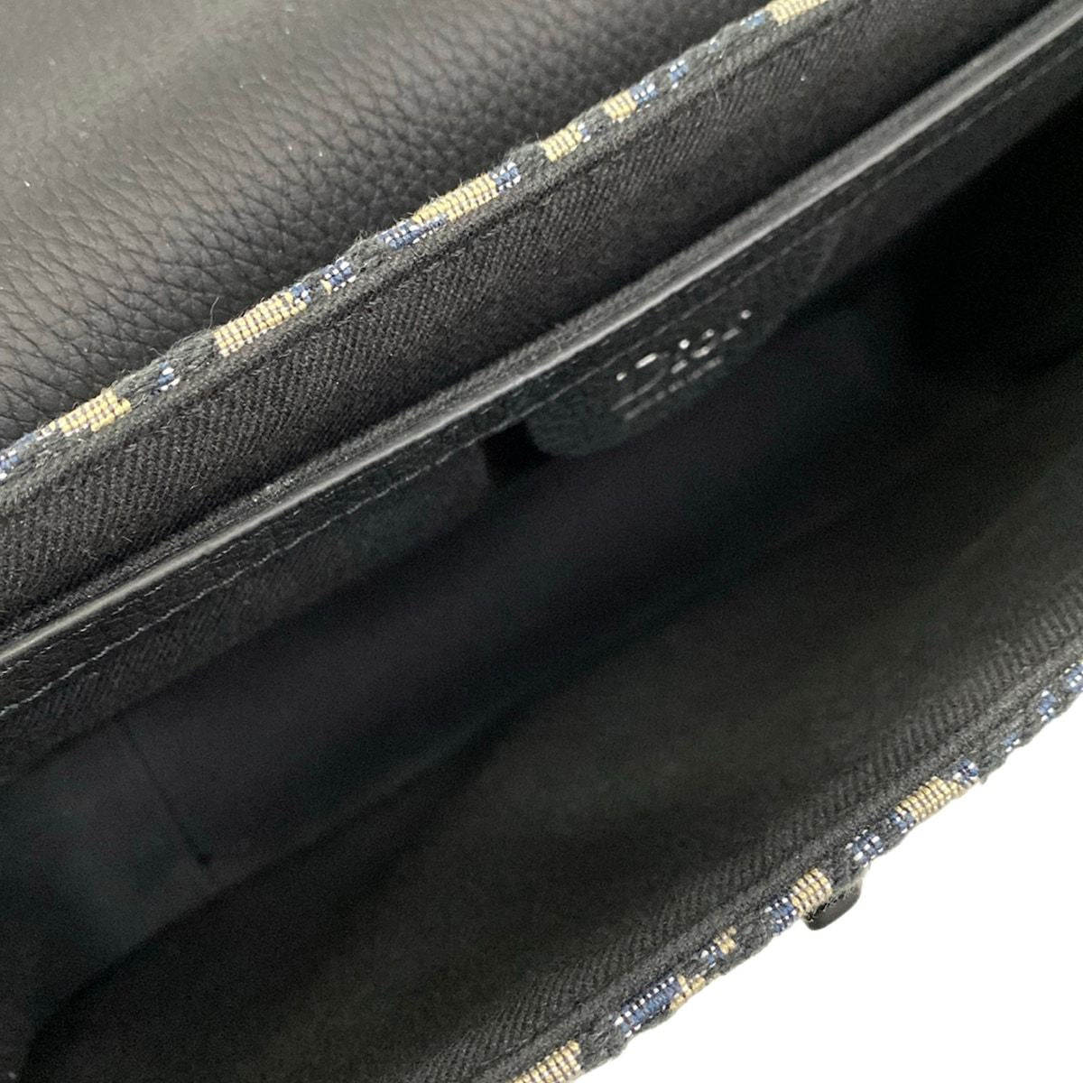 Dior Shoulder Bag Saddle Heritage Messenger Black Beige Dark Navy — view 7