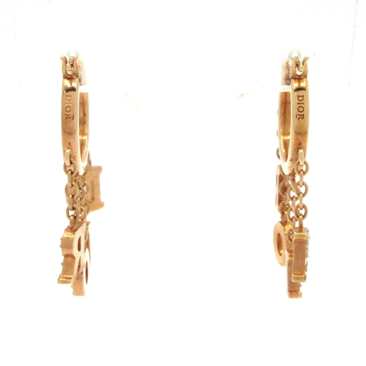 Dior Earrings Dio(r)evolution Gold Logo Rhinestone — view 3