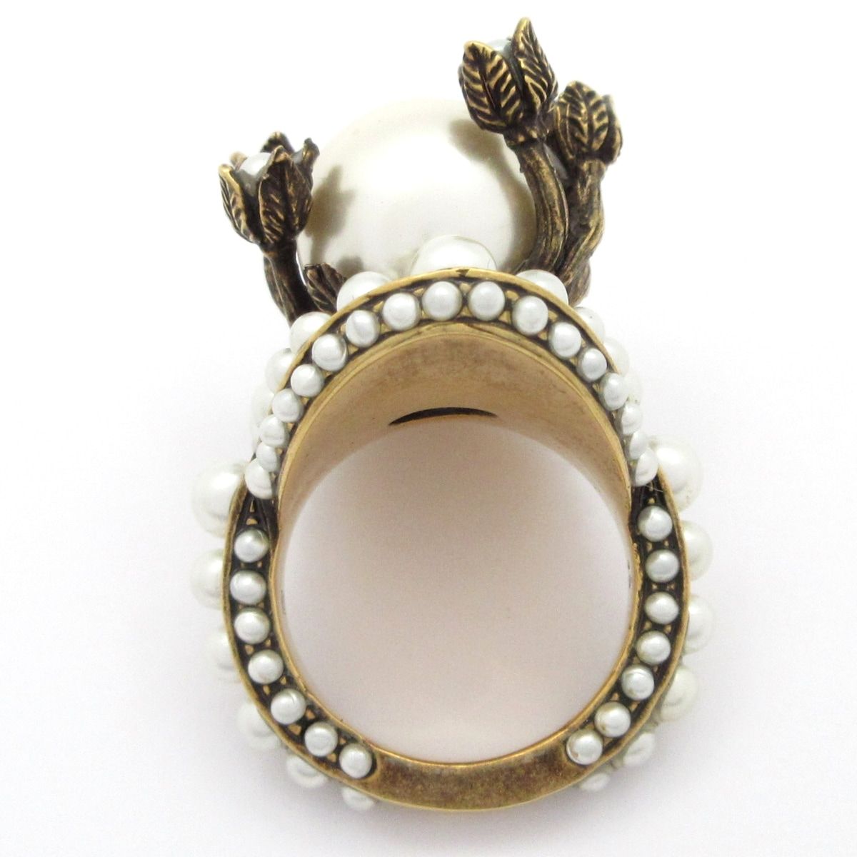 Gucci Ring Gold Silver Leaf Flower — view 4