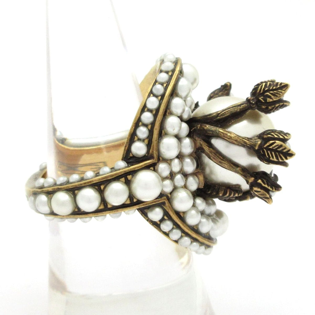 Gucci Ring Gold Silver Leaf Flower — view 2