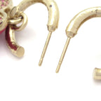 Chanel Earrings Gold Pink Heart — view 3