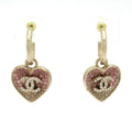Chanel Earrings Gold Pink Heart