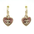 Chanel Earrings Gold Pink Heart