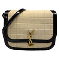 Saint Laurent Paris Shoulder Bag Solferino Beige Black Leather