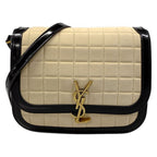 Saint Laurent Paris Shoulder Bag Solferino Beige Black Leather