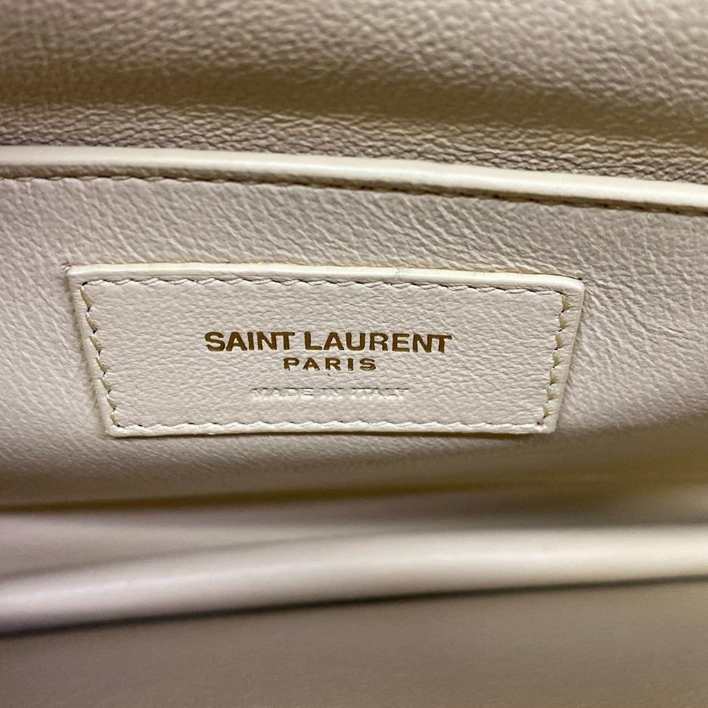 Saint Laurent Paris Shoulder Bag Solferino Beige Black Leather — view 8