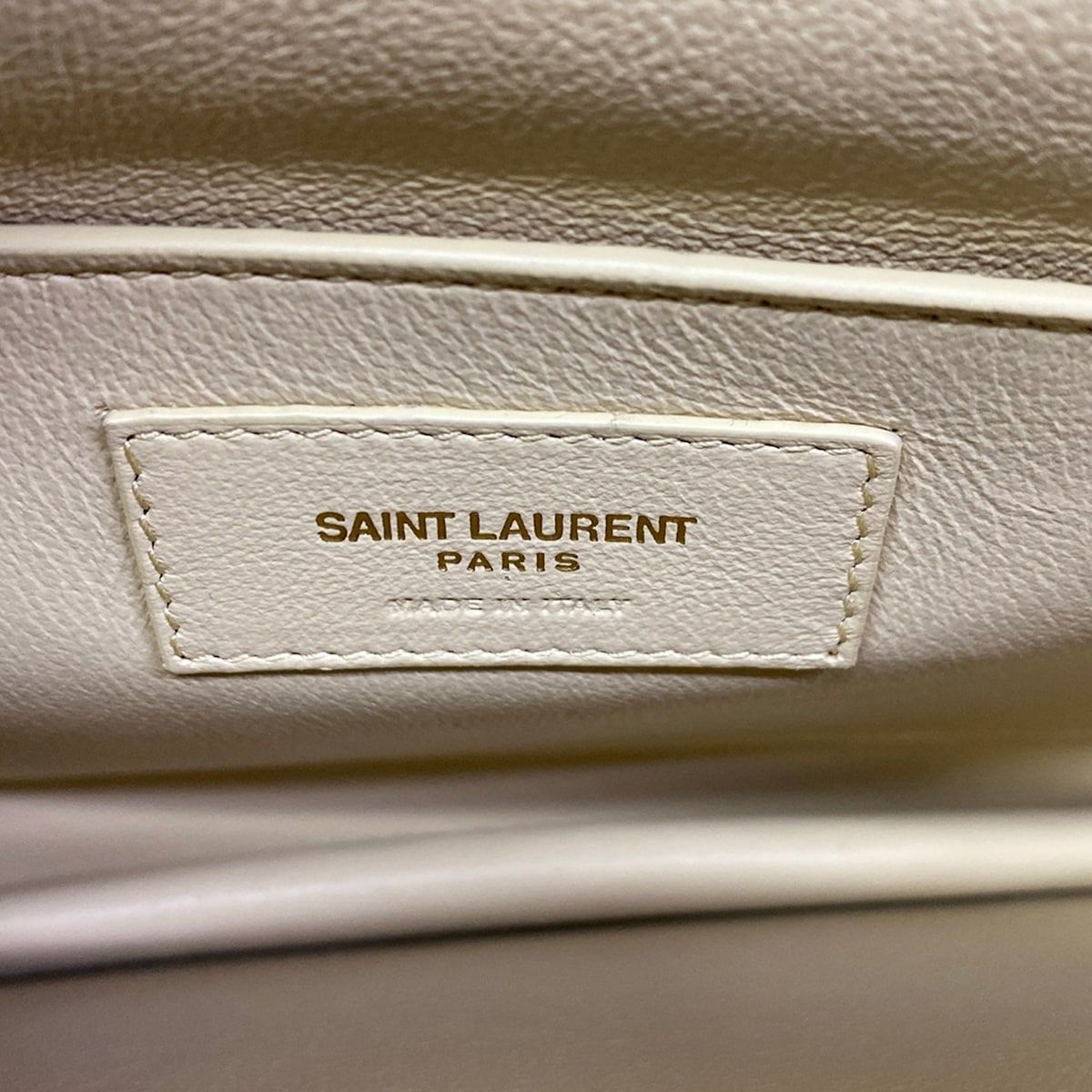 Saint Laurent Paris Shoulder Bag Solferino Beige Black Leather — view 8
