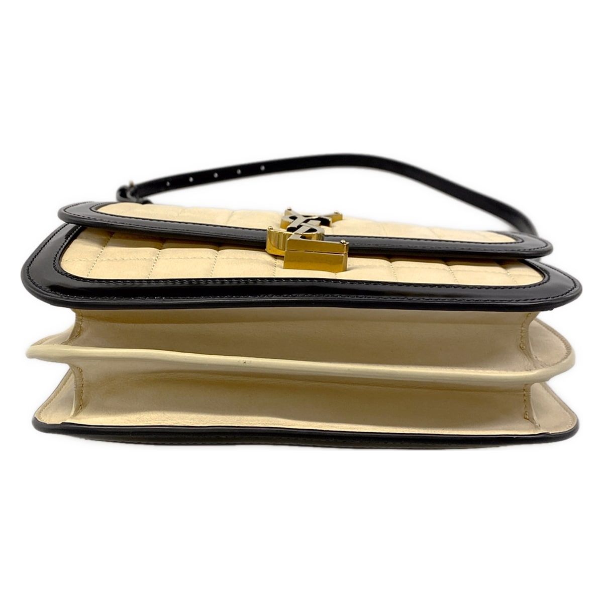 Saint Laurent Paris Shoulder Bag Solferino Beige Black Leather — view 5