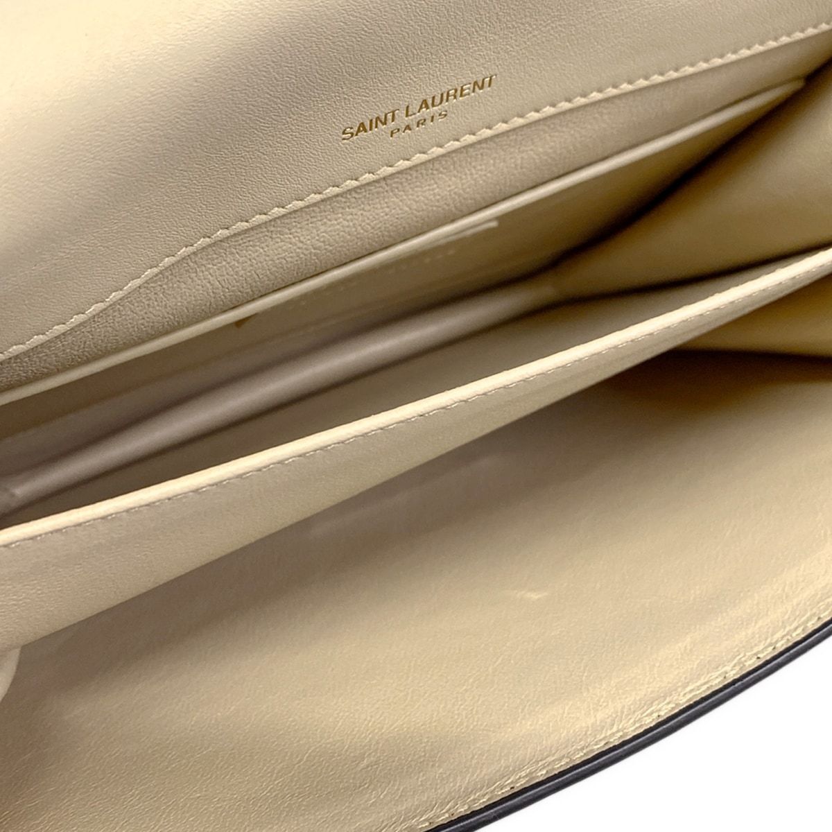 Saint Laurent Paris Shoulder Bag Solferino Beige Black Leather — view 7
